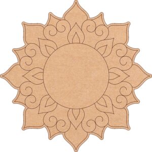 Pre marked round mirror Flower Cut Out