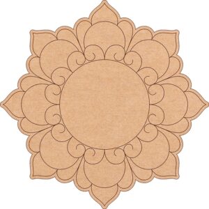 Pre marked round mirror Floral Cut Out